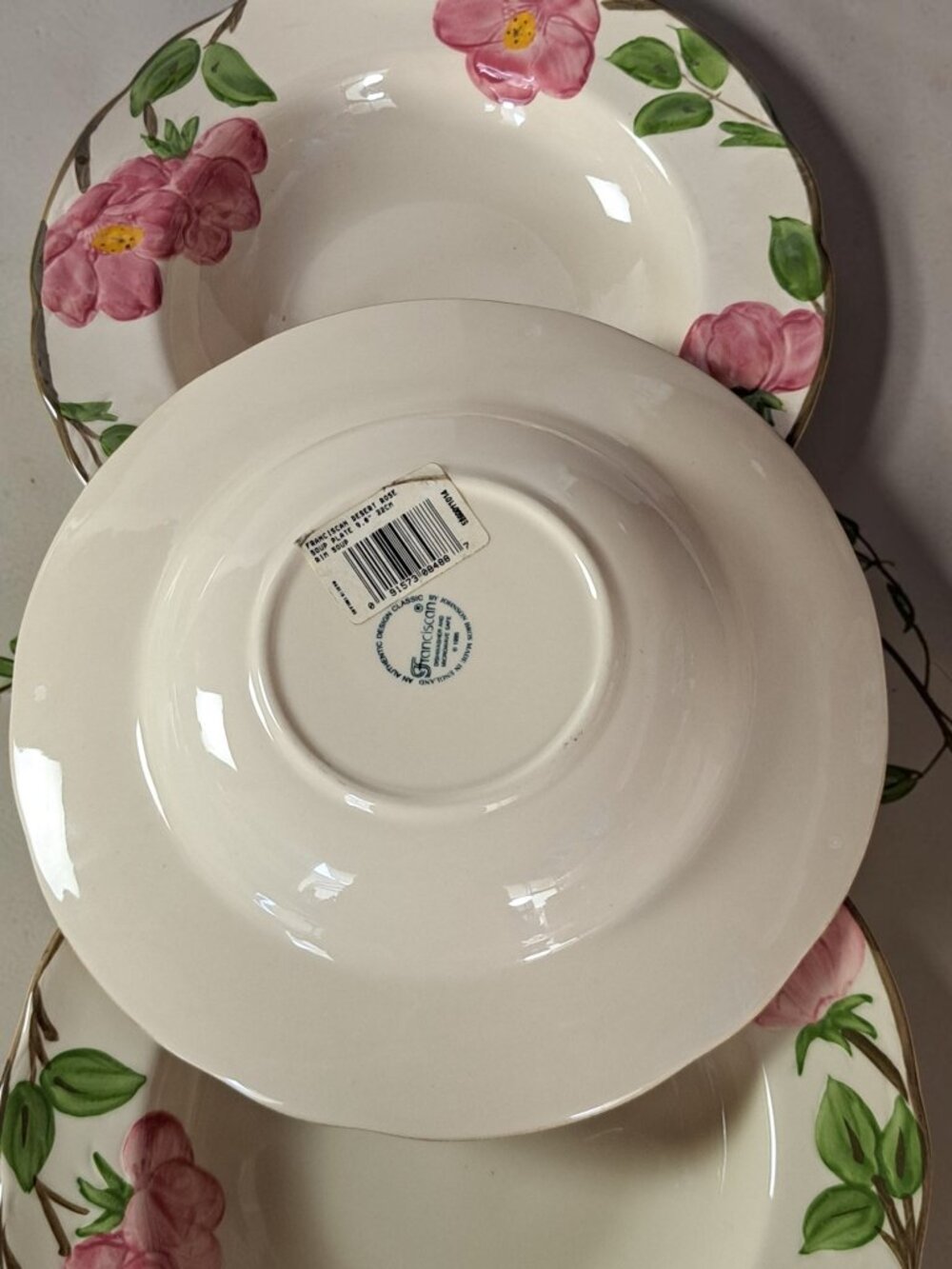 Franciscan Desert Rose Set of 2  8.5”Rimmed Soup Bowls Made in USA - Picture 4 of 9